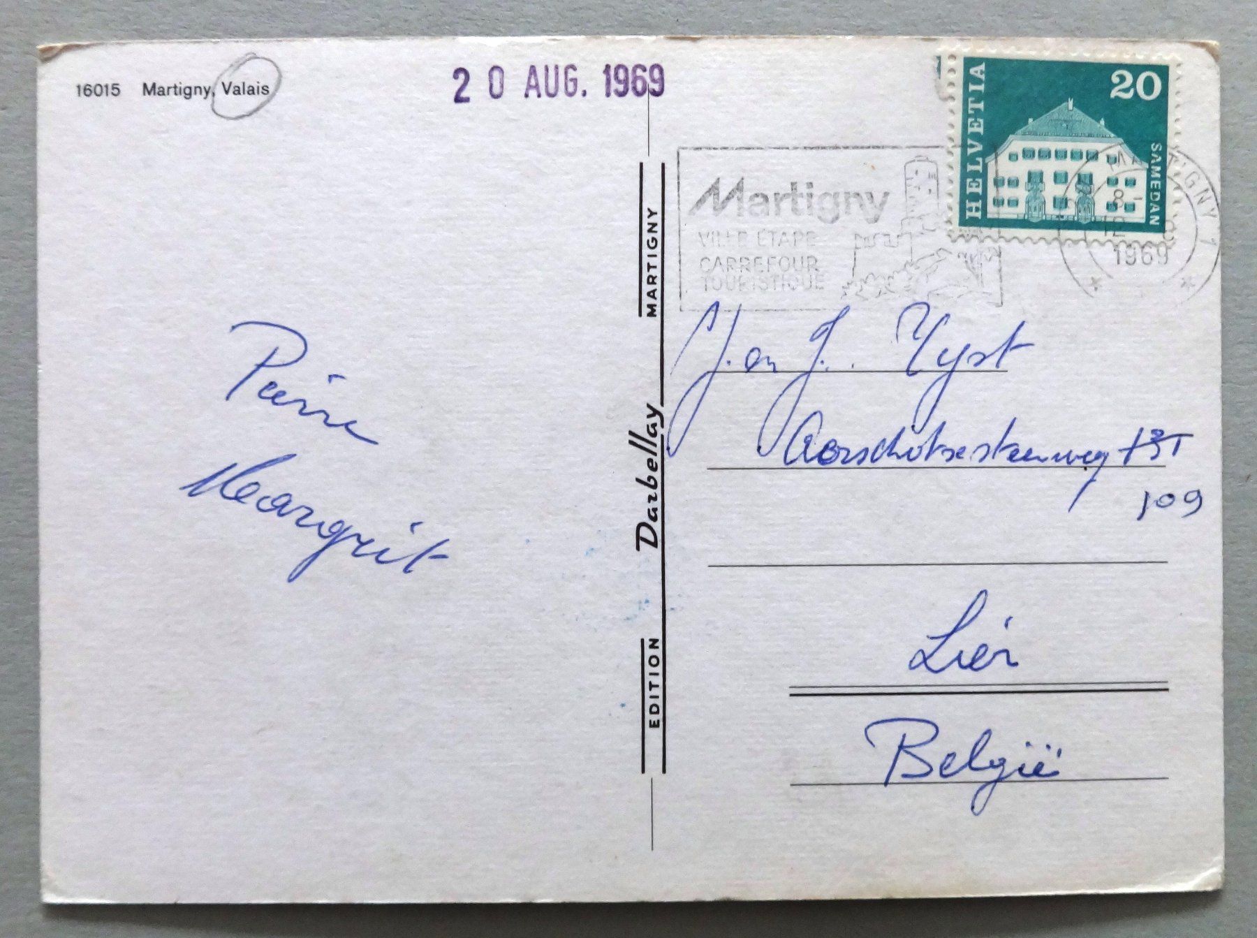 Ansichtskarten: Martigny – Gebraucht aus Fétigny von Billy2miny 1