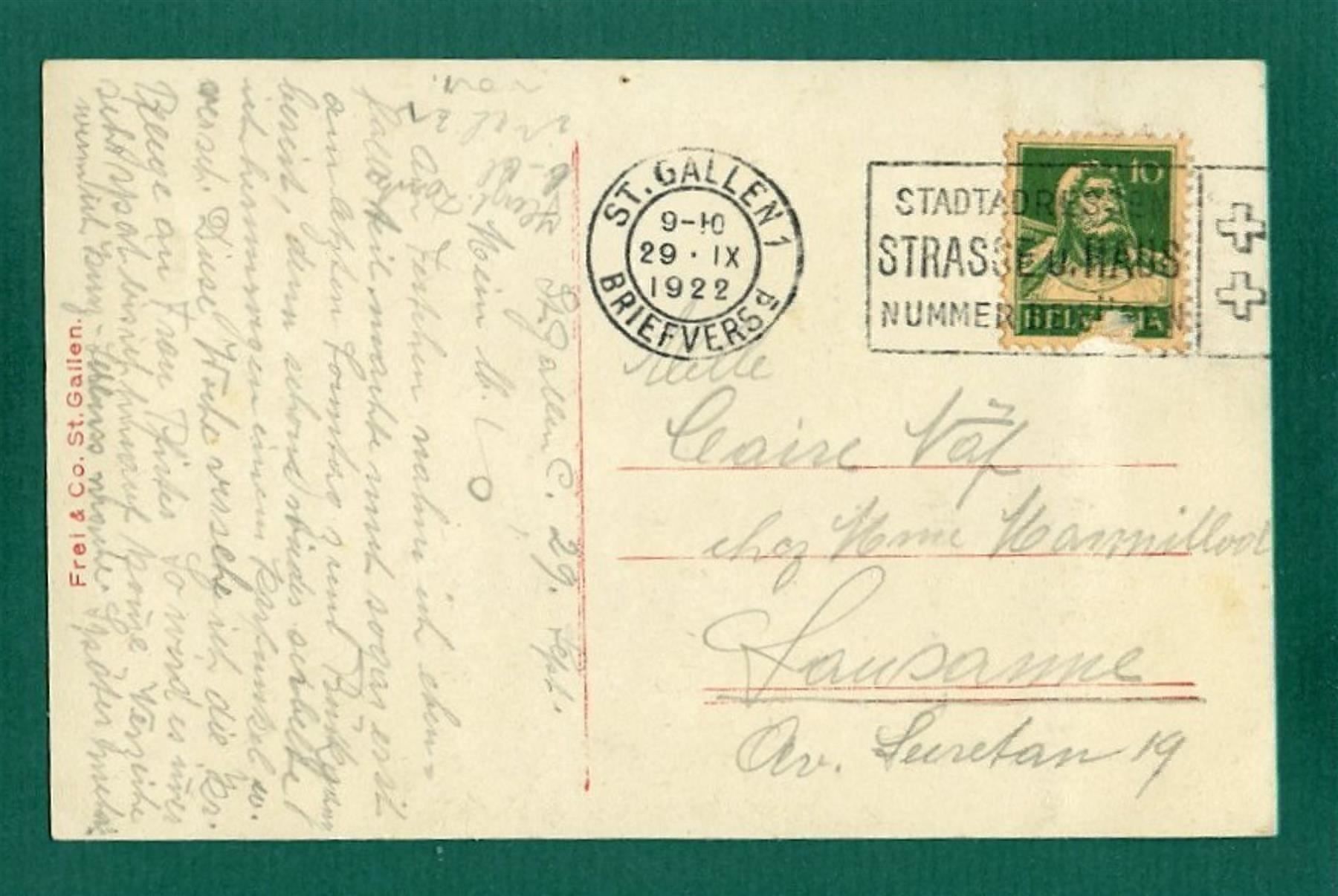 Cartoline postali: Alpfrieden, 1922, gelaufen – Usato da Sargans venduto da Hausi1951 1