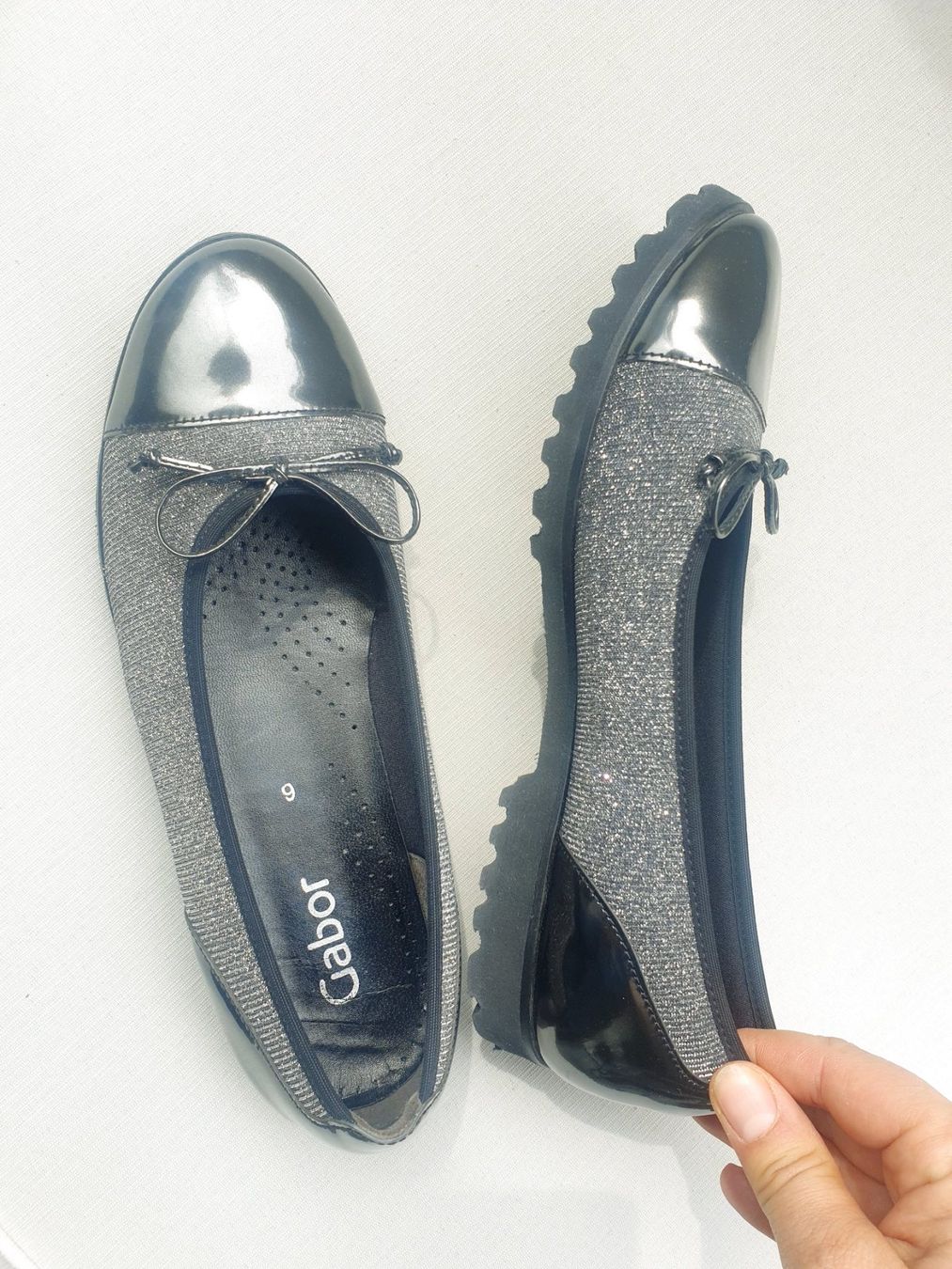 Gabor Scarpe da donna: GABOR BALLERINAS 6 39 LACKLEDER GLITZER LEDER SCHUHE BASIC – Nuovo (secondo la descrizione) da Elsau venduto da the-colorful-side 9