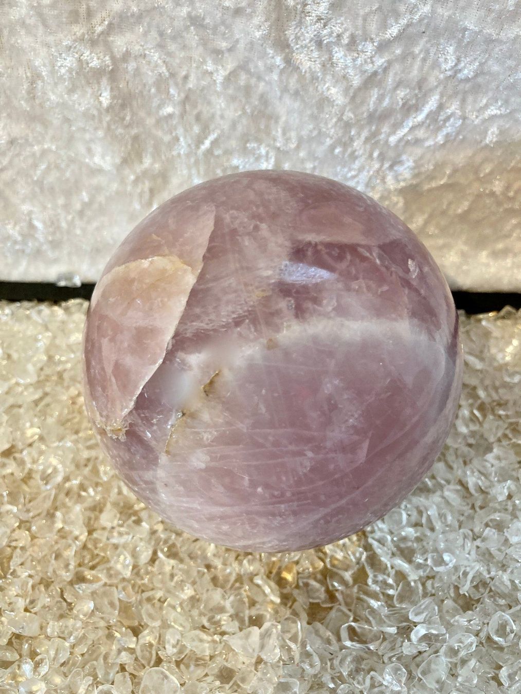 Edelsteine: Kugel Rosenquarz A – Neu (gemäss Beschreibung) aus Biberist von Steine