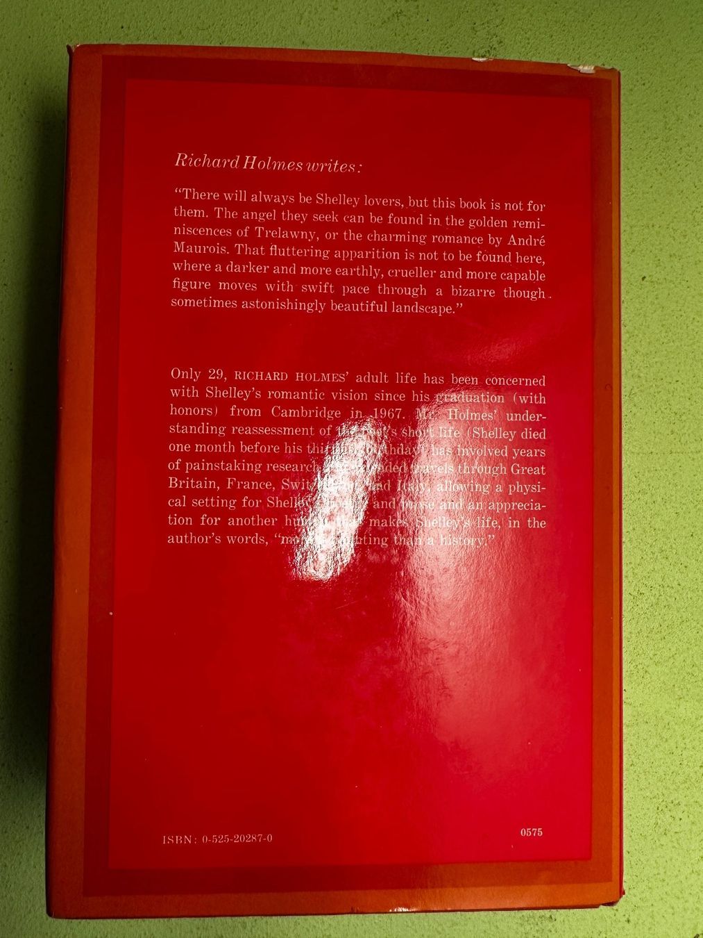 Libri: Richard Holmes: Shelley, the Pursuit. – Usato da Zürich venduto da allp 9