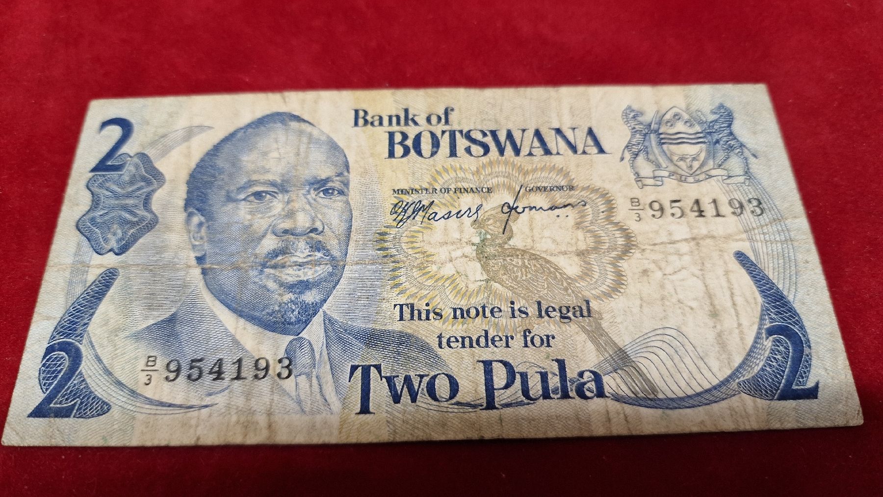 2 Pula Botswana Banknote - Seltene Sammlermünze aus Afrika (Gebraucht ...