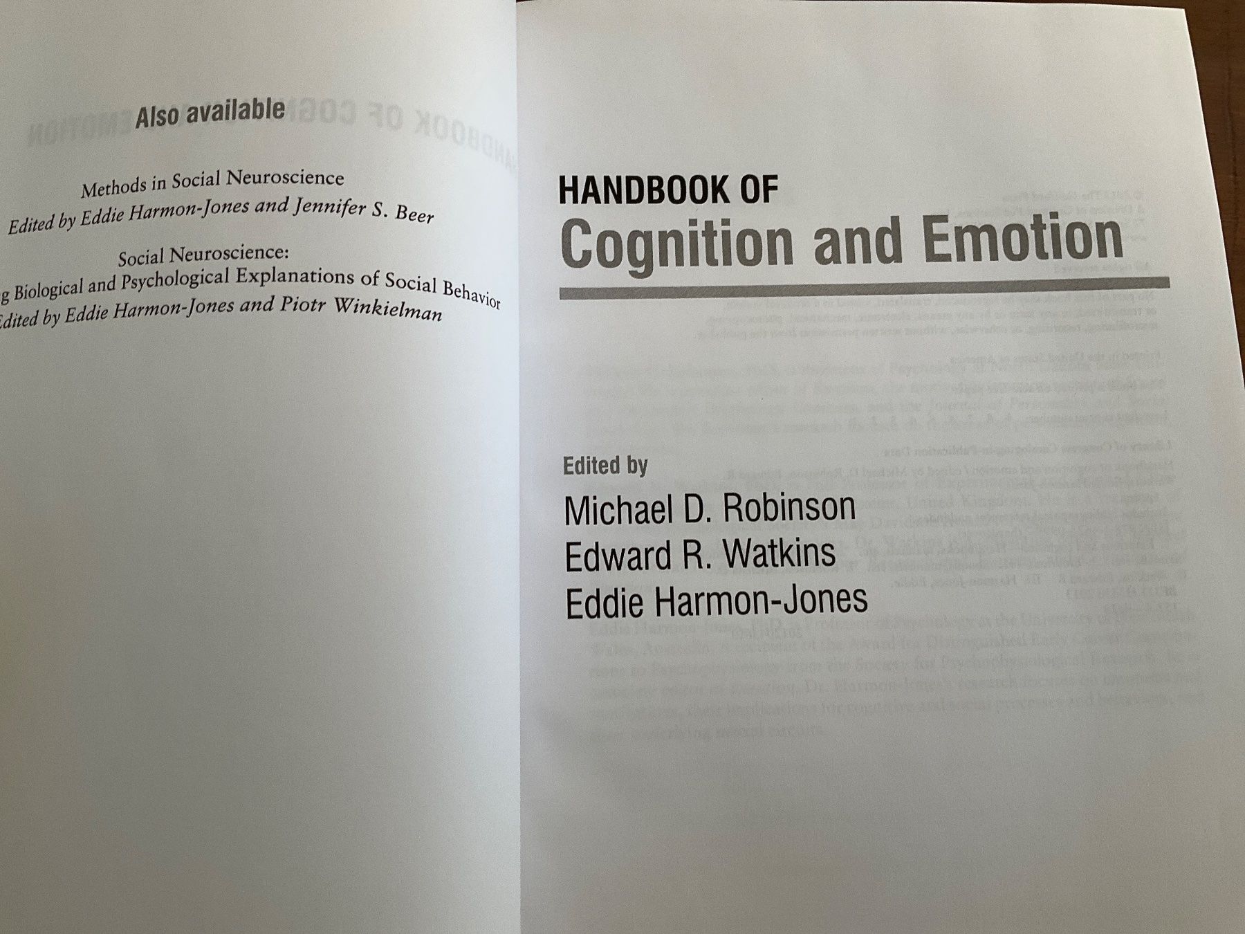 Libri: Handbook Cognition and emotion : Michael D. Robinson – Usato da Avenches venduto da Lactobacille 1