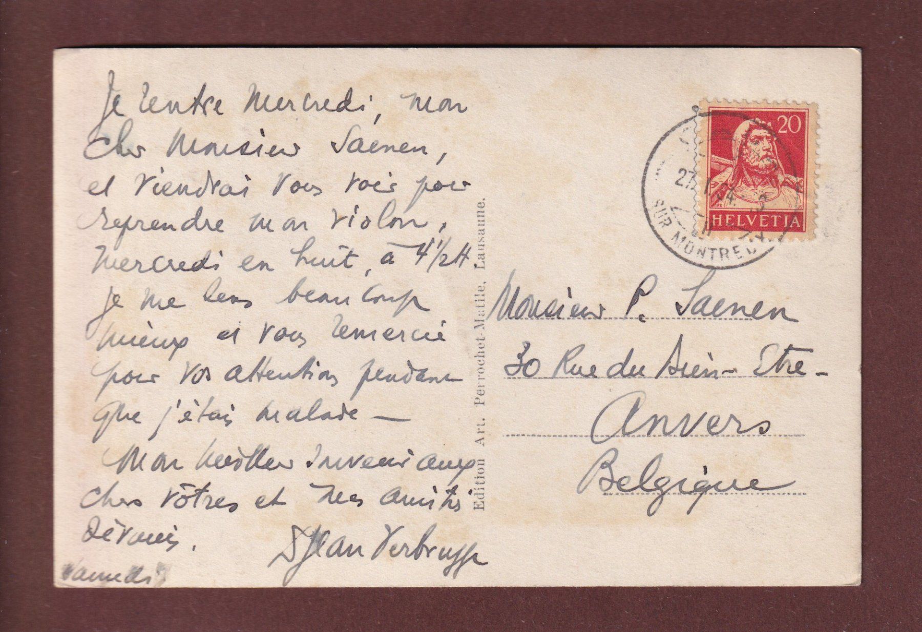 Cartoline postali: LES AVANTS en hiver - 1934 – Usato da Pully venduto da nicecards 1