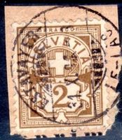 WERTZIFFER 2 RP MIT VOLLSTEMPEL ESTAVAYER AUF FRAGMENT -K461