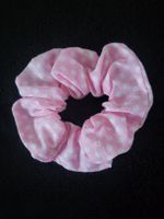 Scrunchie / rosa-weiss / gepunktet / handgenäht