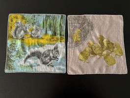 Taschentücher mit Eichhörnchen und Küken Motiv 2 Stk.