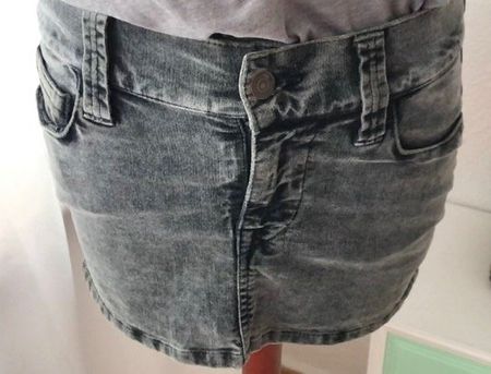 Y2K Original FORNARINA Rock, skirt, jupe aus Samt M 38 grau