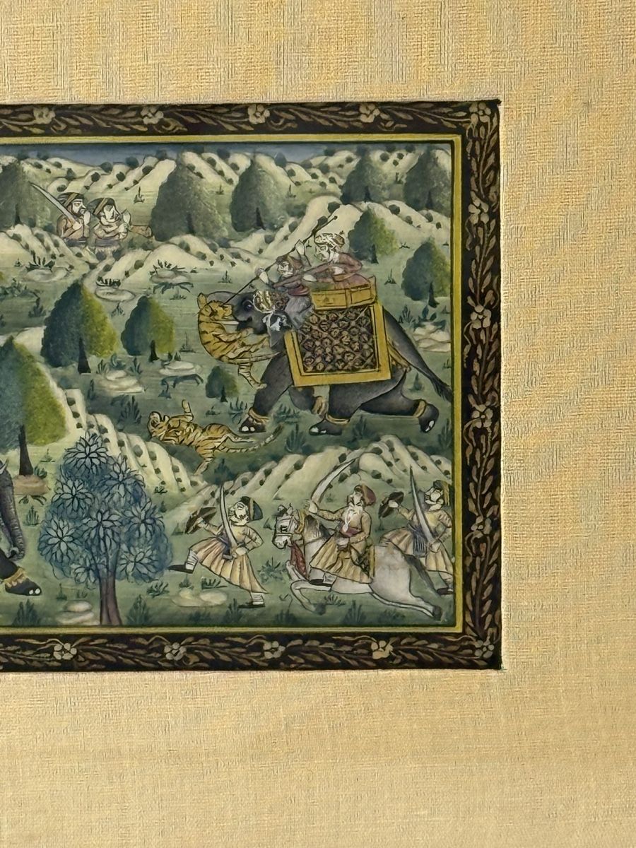 Gemälde: Indisches Kleingemälde Elefanten Jagd – Gebraucht aus Grenchen von swiss.antiques 3