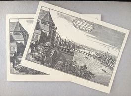 Bildpostkarte Basel Ansicht mit Rhein und Brücken unbesch...