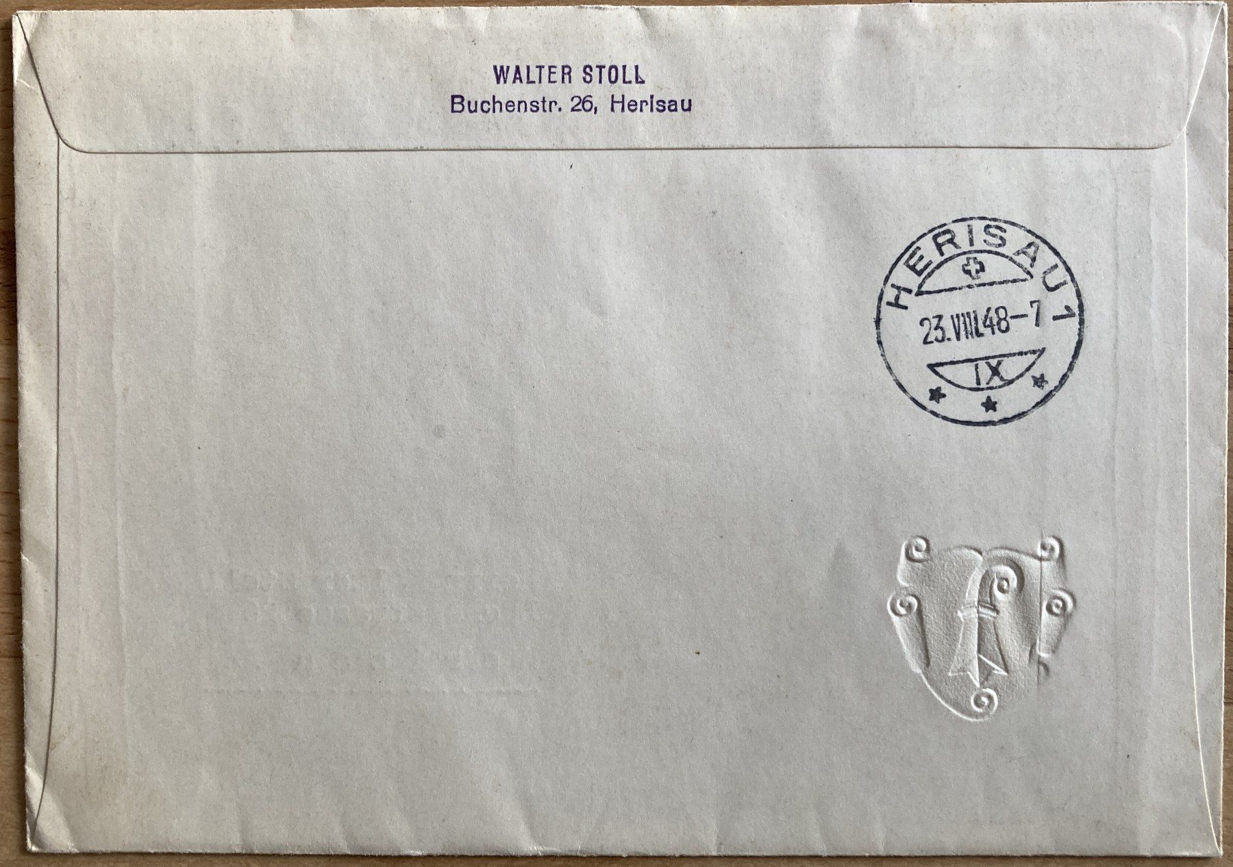 Alle Briefmarken: R-FDC Imaba Block 1948 W31, SBK 120 Fr. – Gebraucht aus Flawil von Furti 1