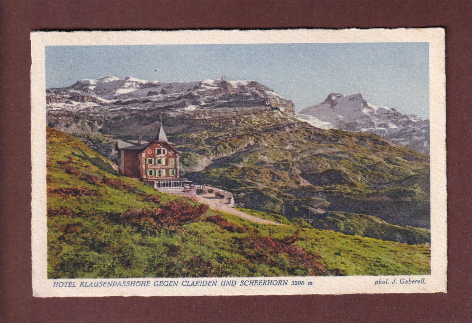 Ansichtskarten: Hotel KLAUSENPASSHÖHE - 1930 – Gebraucht aus Pully von nicecards-shop