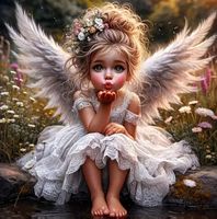 Diamond Painting Kleiner Engel wo dich Küsst-112-40x40-426