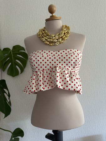 Top bandeau pois rouges Zara taille L état neuf