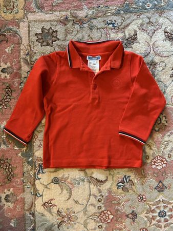 Jacadi Red Polo Shirt, Size 88 (24 months), Long Sleeves