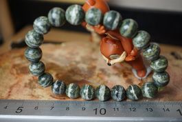Silber Auge Serpentin Armband Kugel 10mm Topstone