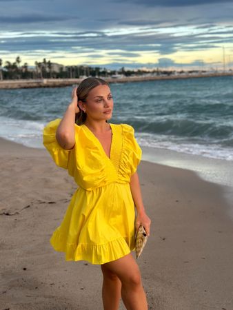 Robe d'été jaune vif - Parfaite pour la plage ☀️ Taille S