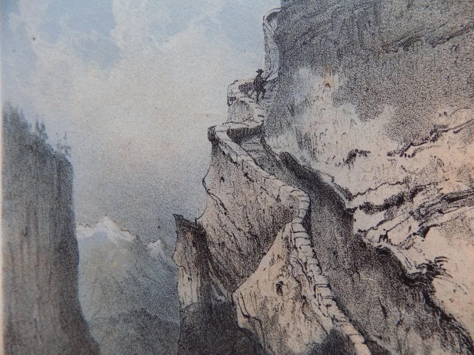 Stiche: Gemmi Leukerbad getönte Lithogarphie – Gebraucht aus Risch von Antikfee 4