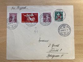 Flugpostbrief 1919 Lausanne mit F2