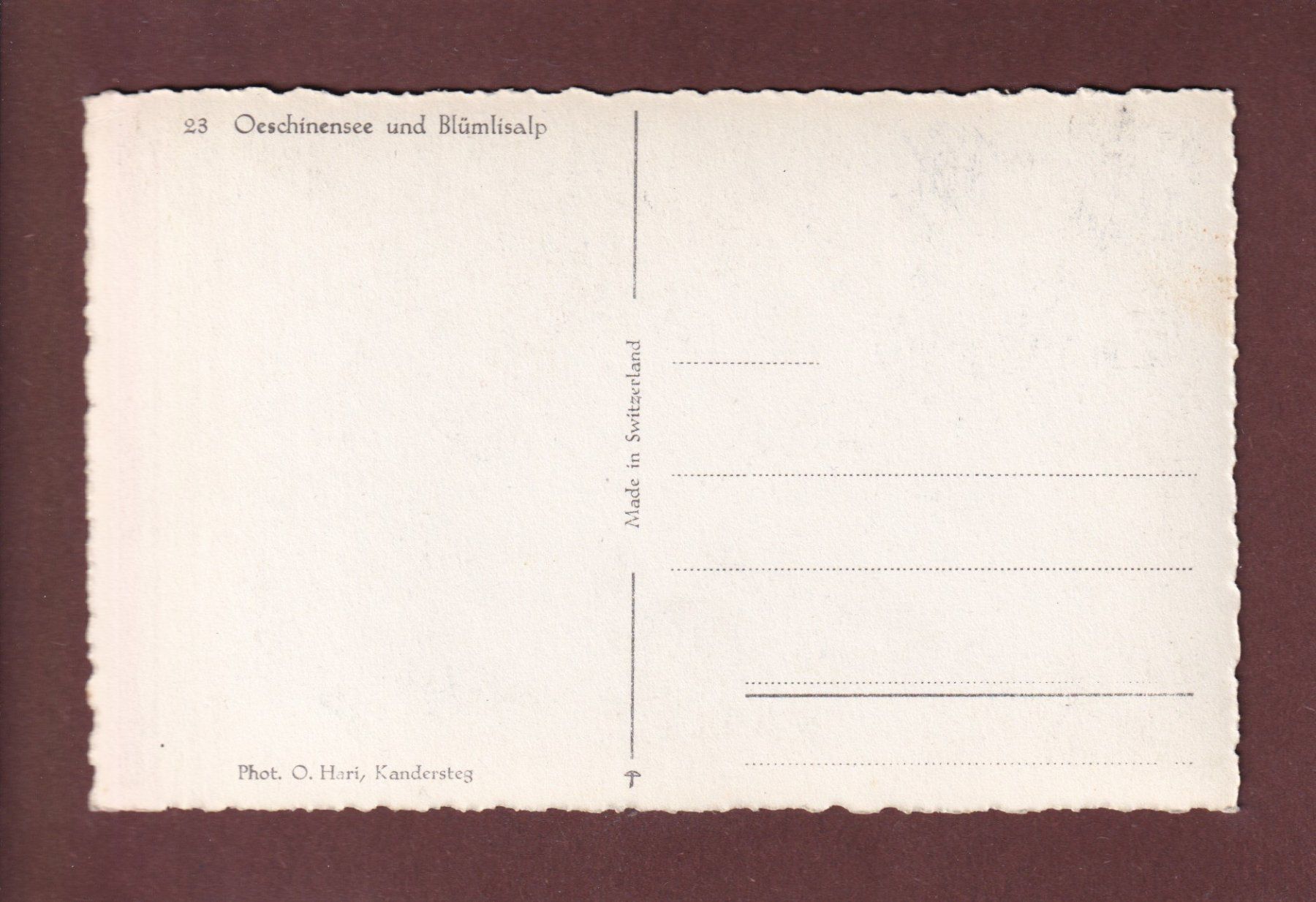 Cartoline postali: OESCHINENSEE - Blümlisalp – Usato da Pully venduto da nicecards-shop 1