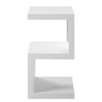 Beistelltisch Z-Form weiss Hochglanz Design 