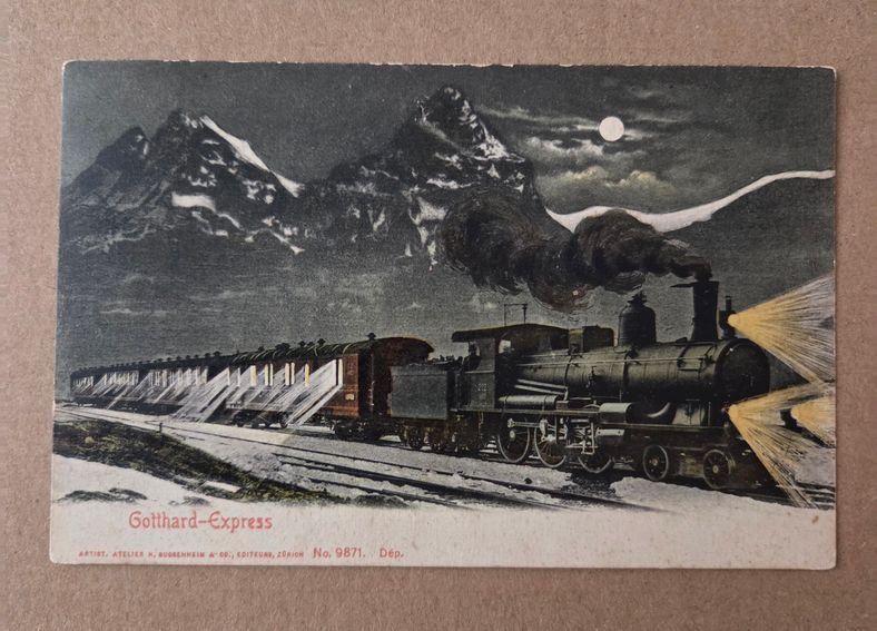 Ansichtskarten: AK Ansichtskarte Gotthard Express Dampflok – Gebraucht aus Schenkon von Uhu007