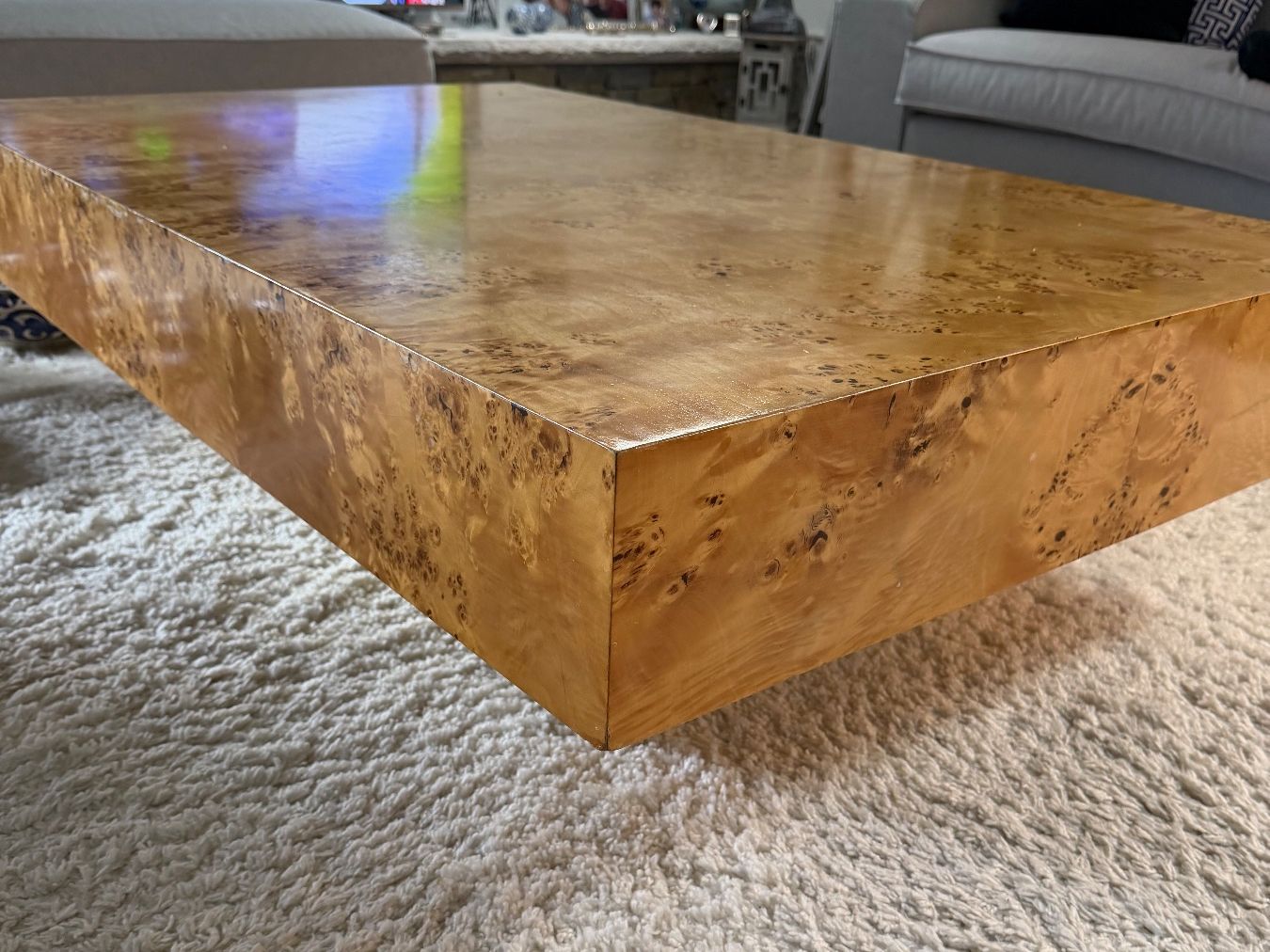 Roche Bobois Tavoli: Table basse design vintage en loupe de bois – Usato da Crans-Montana venduto da tri_6dkp
