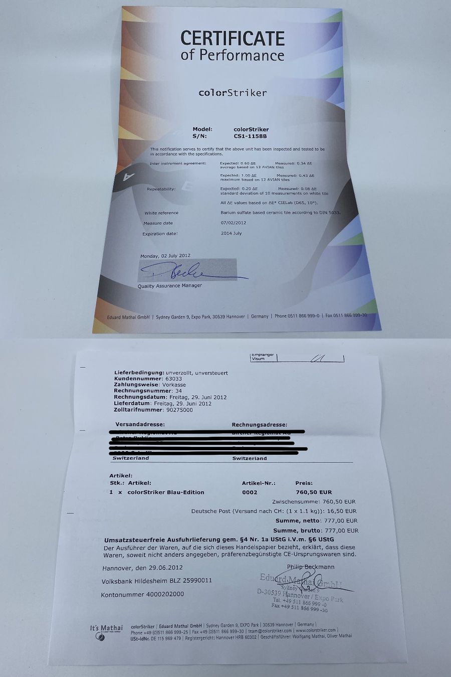Scanner: ColorStriker true color measuring – Usato da Langwiesen venduto da Restposten-24 9