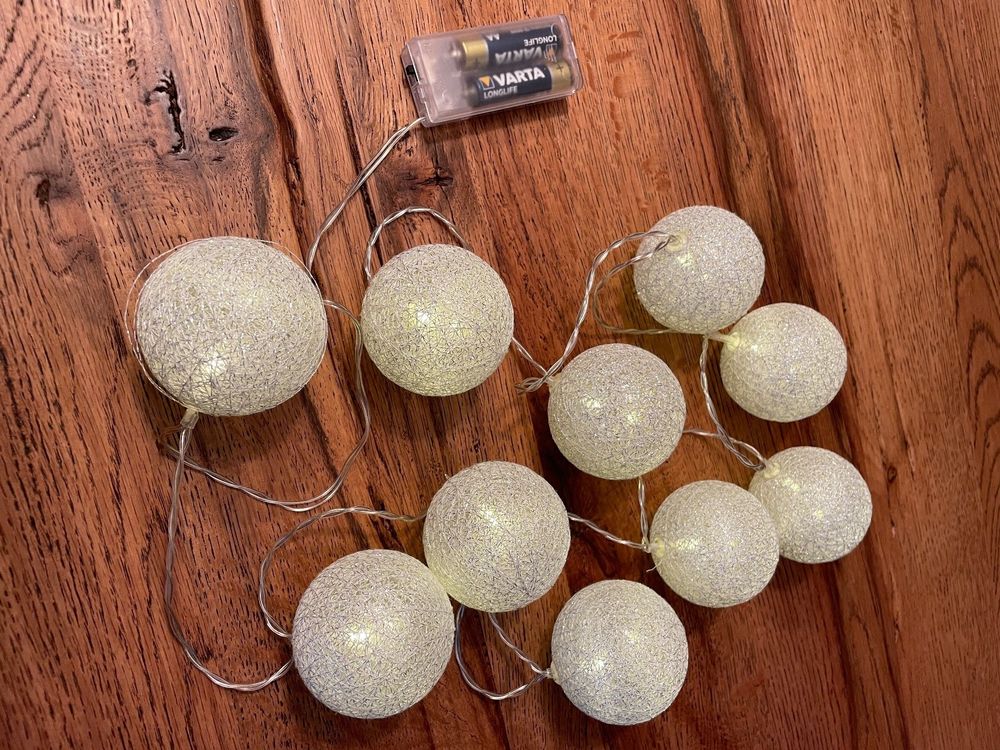 Lichterkette silberne Kugeln Kaufen auf Ricardo