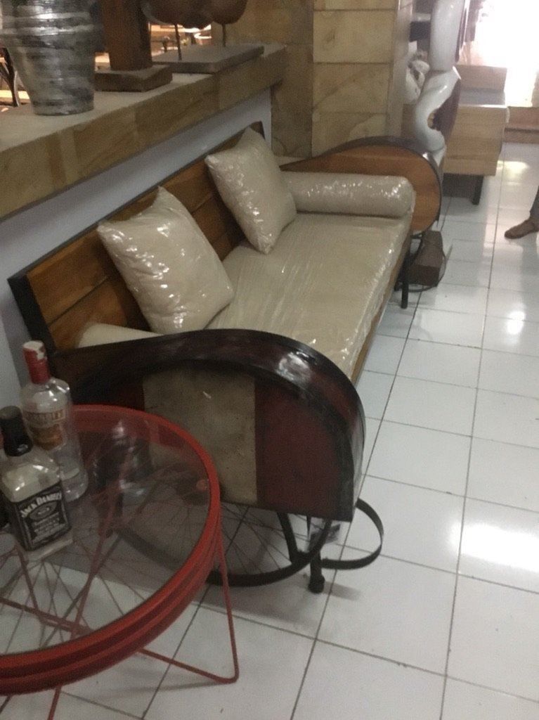 Sofas: Sofa Rikscha Bank Loungemöbel Couch Polstermöbel Teak Holz – Neu und originalverpackt aus Daisendorf von Wohn-Kult 4