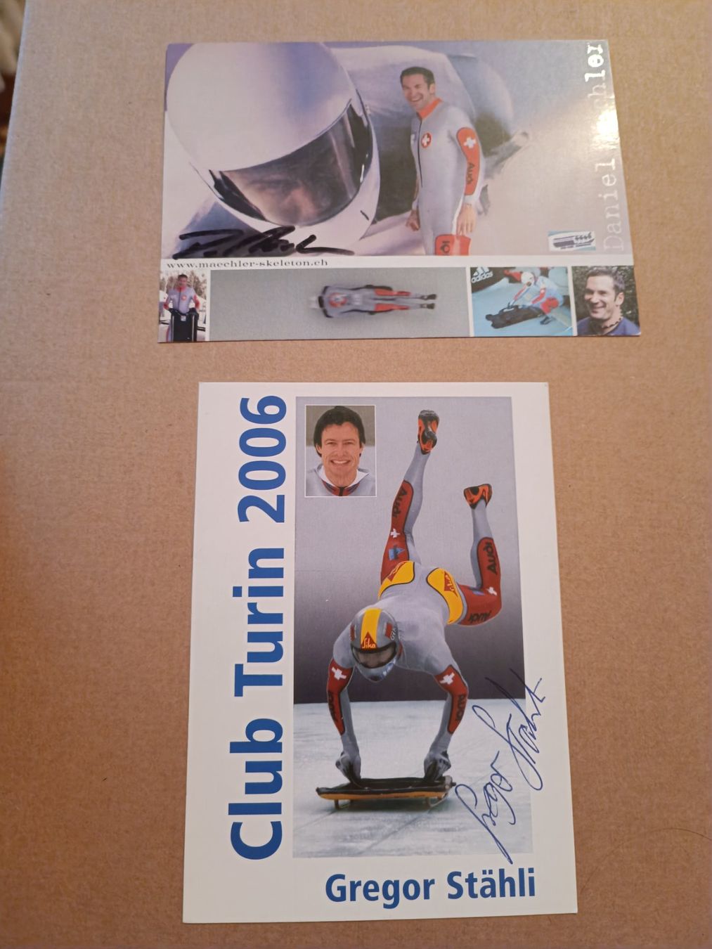 Autografi: Skeleton - 2 signierte Autogrammkarten - Set – Usato da Menziken venduto da Artographs