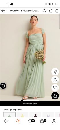 Langes Abendkleid Light Sage Green Grösse M NEU