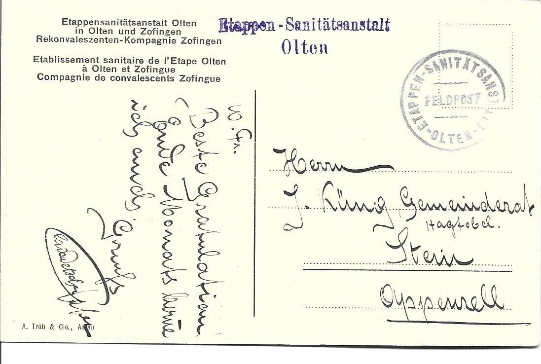 Cartoline postali: AK  Olten – Usato da Appenzell venduto da mai25 1