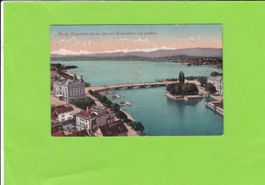Zürich. Perspektive auf den See vom Grossmünster gesehen