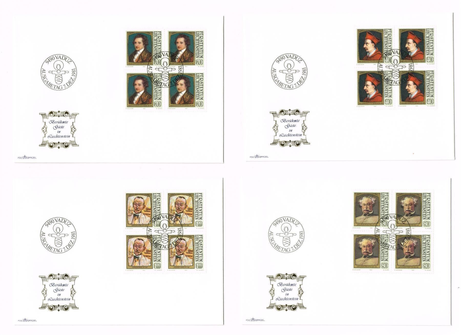 Tous les timbres: 1981_Berühmte Gäste in Liechtenstein – Neuf (Voir description) à Hombrechtikon par Fraese01