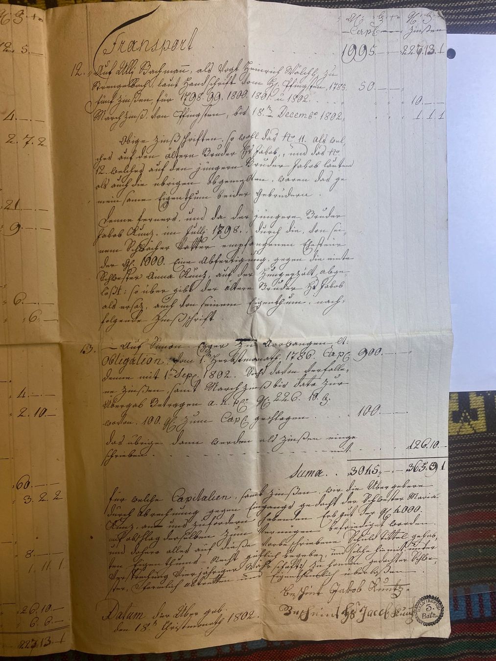 Documenti: 1802 Übergab Gruben – Usato da Langendorf venduto da Antik-Samariter 2