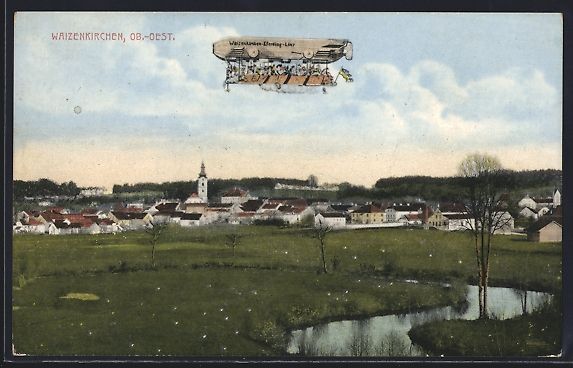 Bilder & Poster: Waizenkirchen, Zeppelin fliegt über den – Gebraucht aus Berlin von bartko-reher
