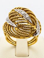 750 Gold Antiker Ring mit 7  Brillanten 10 Gramm