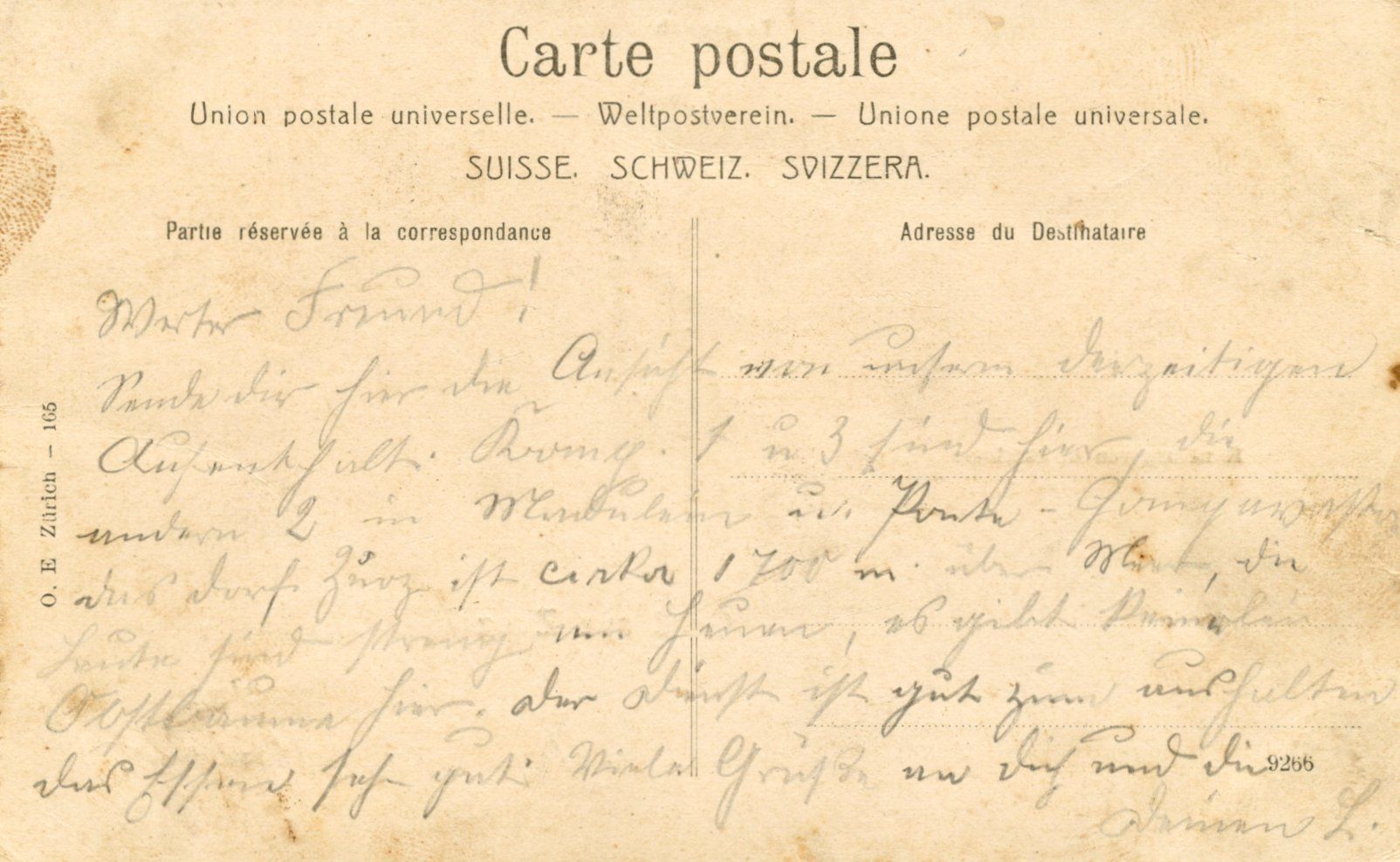 Cartoline postali: Zuoz  Engadin – Usato da Ruggell venduto da spalkur42 1