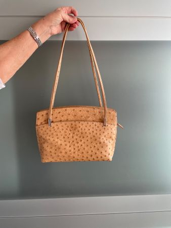 Elegante Handtasche aus Straussenleder, Top Zustand!