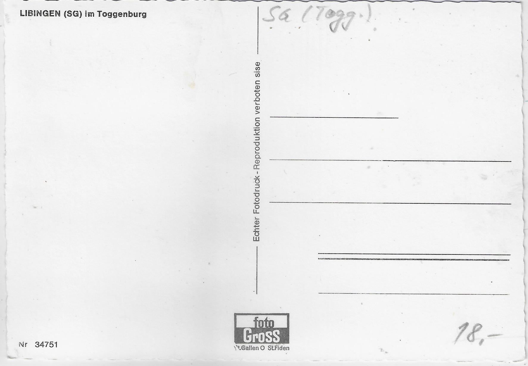 Cartoline postali: Libingen Toggenburg - Generalansicht – Usato da Ettingen venduto da Kartenplanet 1