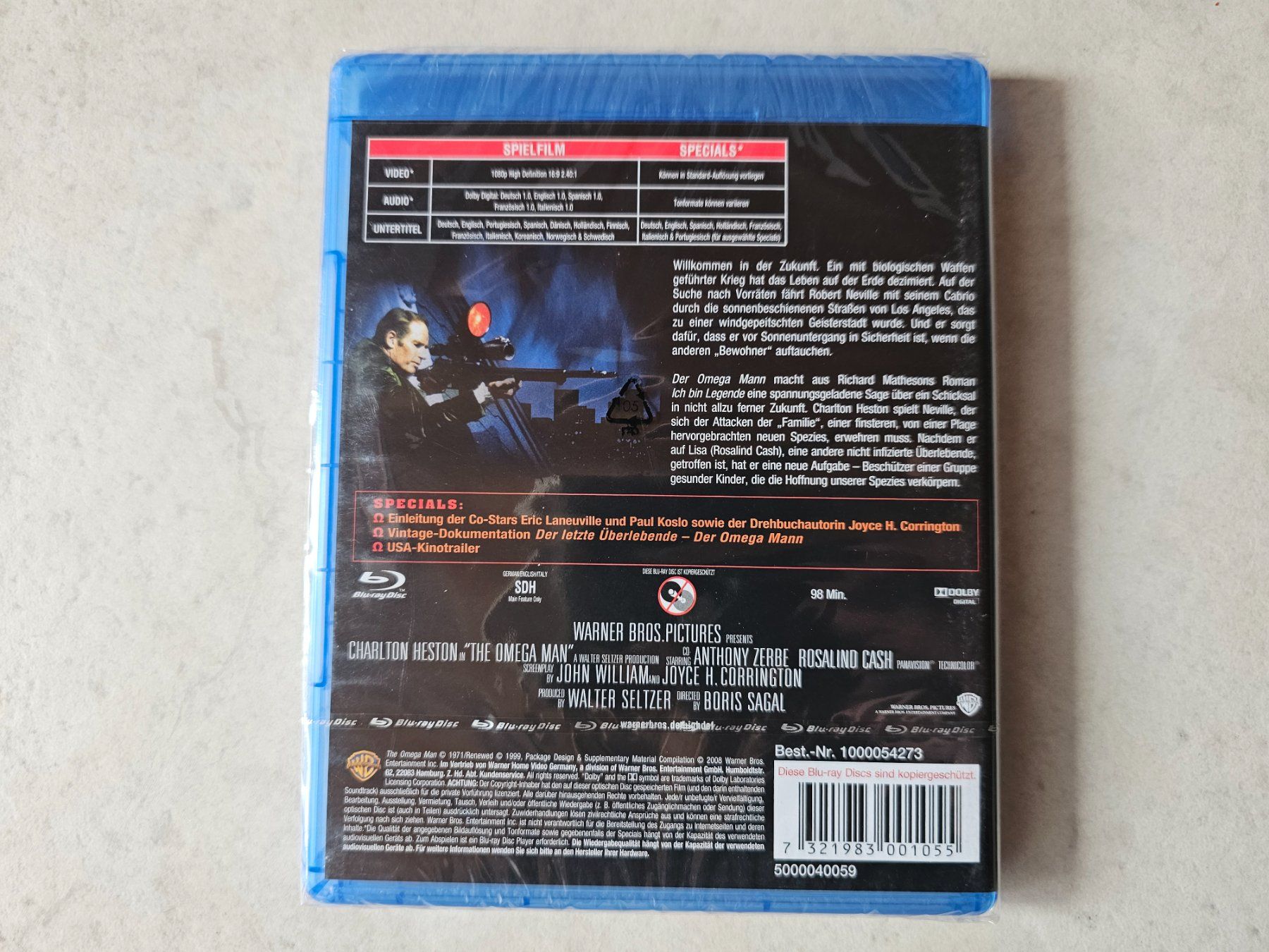 Tutti i DVDs: Der Omega Mann  /  Bluray Fabrikneu – Nuovo e nell'imballaggio originale da Schneisingen venduto da backstore24 1