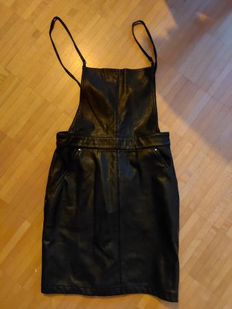 Damen XS, S faux Leder Kleid