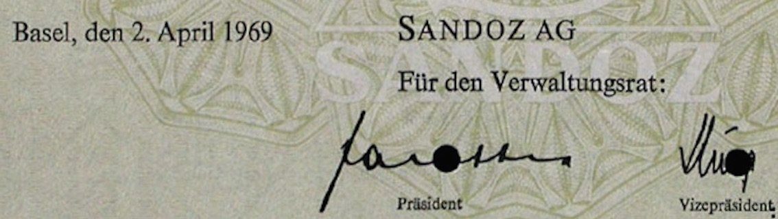 Documenti: Sandoz AG , Basel - 1969 – Usato da Solothurn venduto da Sgasche 1