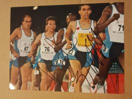 Hicham El Guerrouj - 2x Olympia Gold 13*18cm - handsigniert