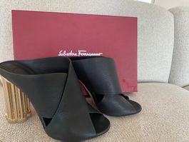 SALVATORE FERRAGAMO open toe mules - as new / 38.5D