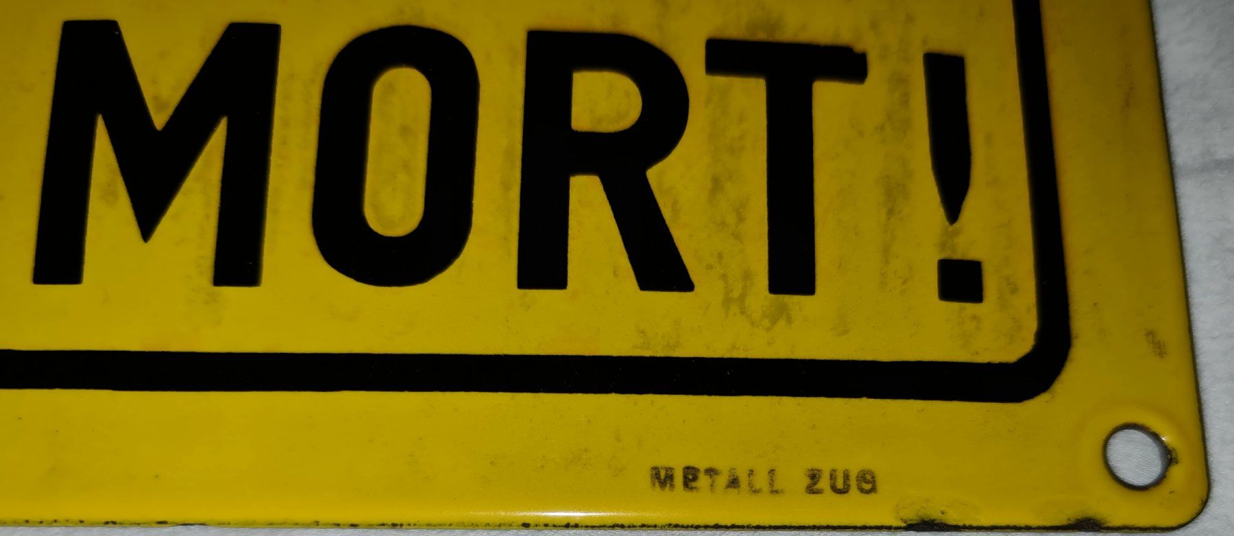 Insegne: Ne pas toucher / danger de mort / plaque en émail. – Usato da Cortaillod venduto da signep 2