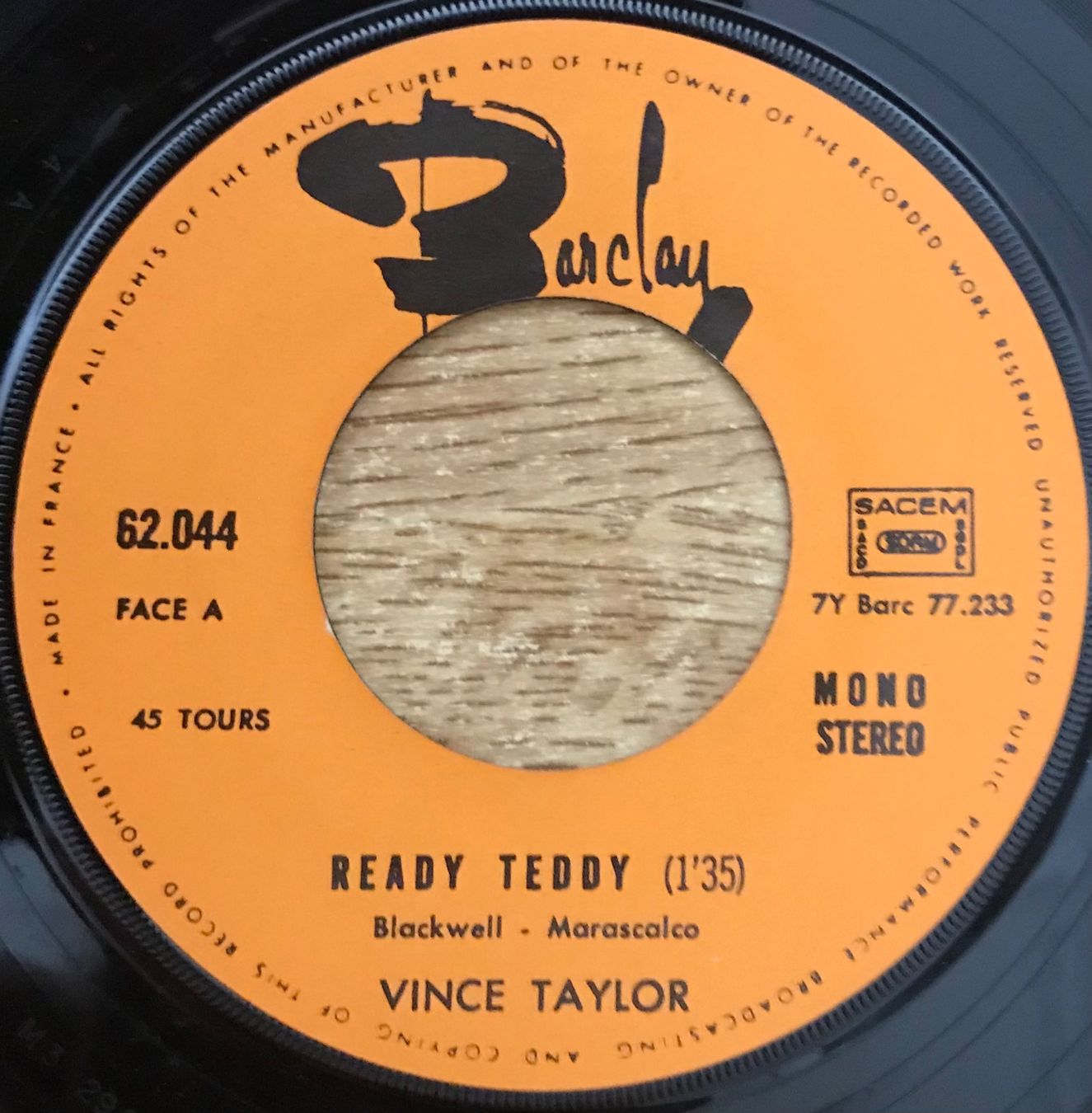 Vinyles: VINCE TAYLOR - READY TEDDY – D'occasion à Bussigny par vinyl-pas-cher 2