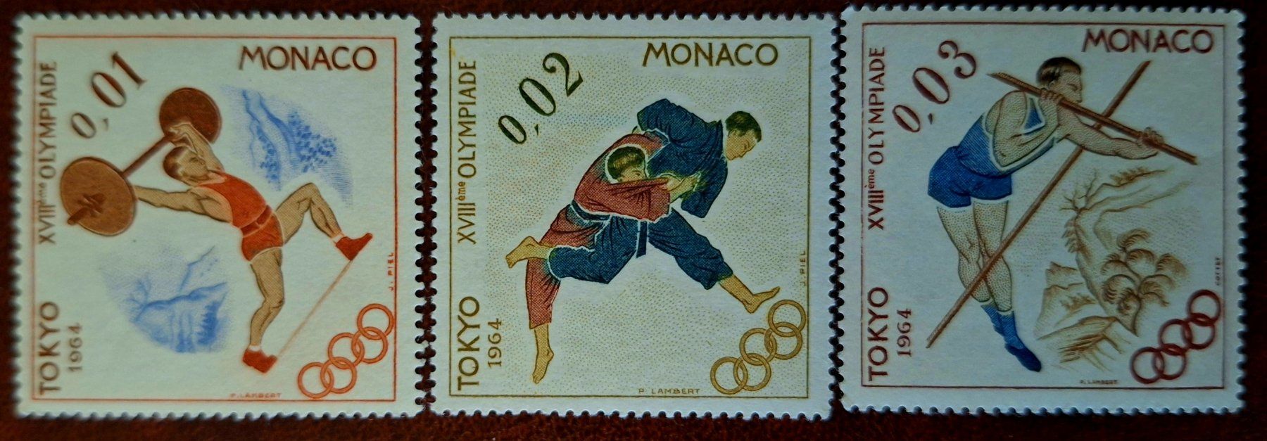 Tutti i francobolli: Monaco - Jeux Olympiques Tokyo 1964 – Usato da Genève venduto da JLV01