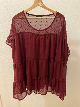 Bluse bordeaux Gr. 4XL / 54-56